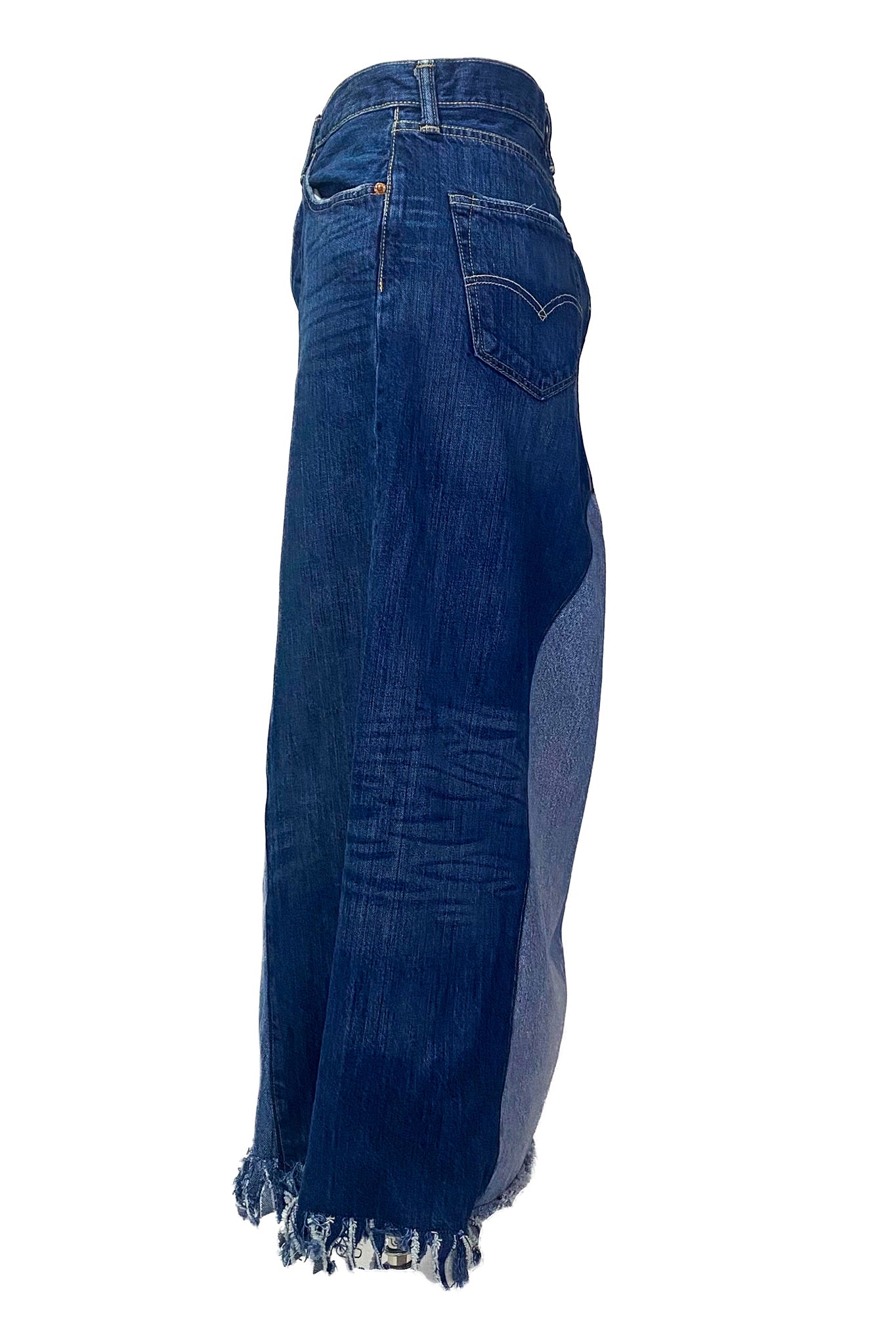 Denim Panel Maxi Skirt