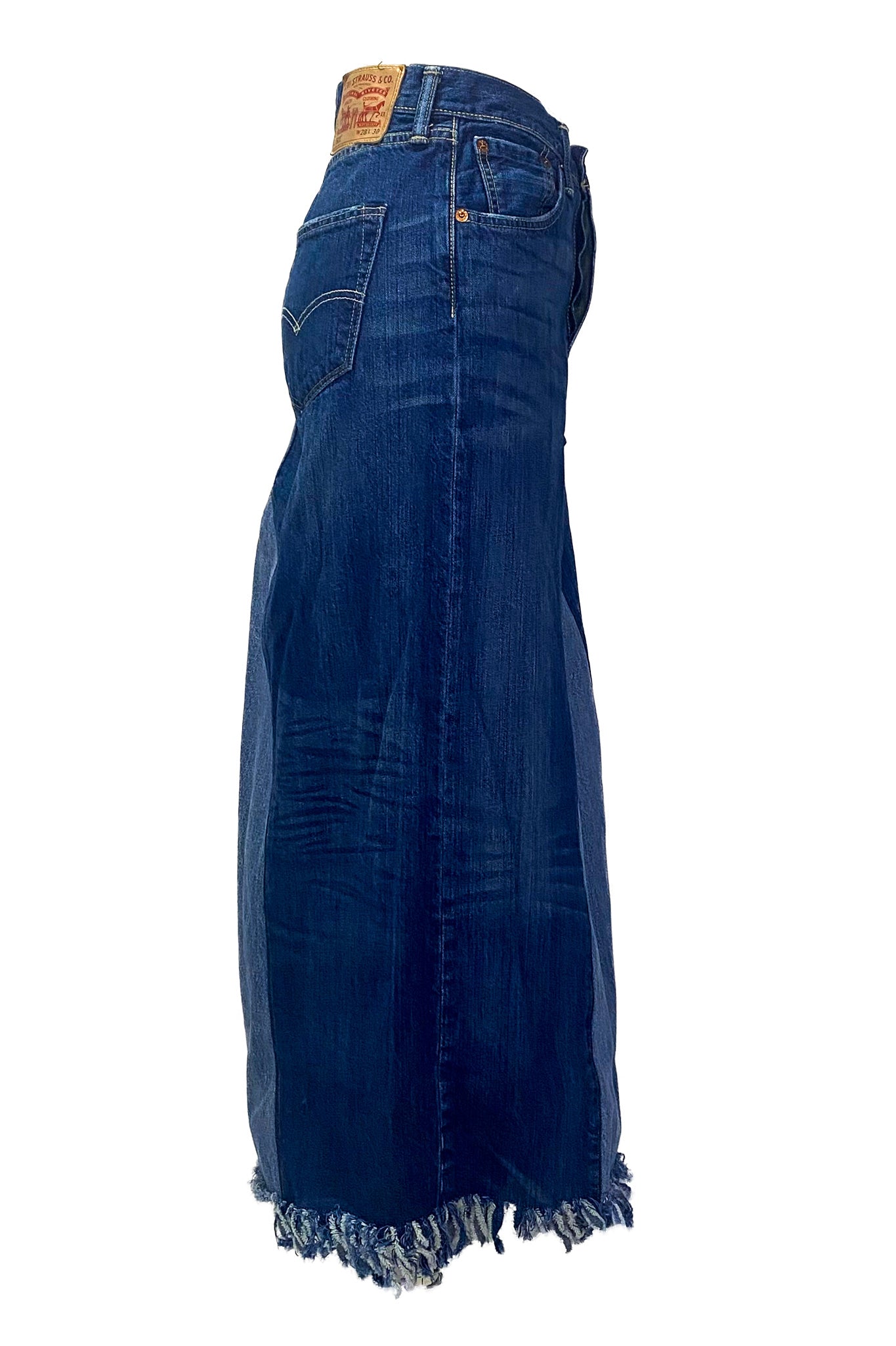 Denim Panel Maxi Skirt