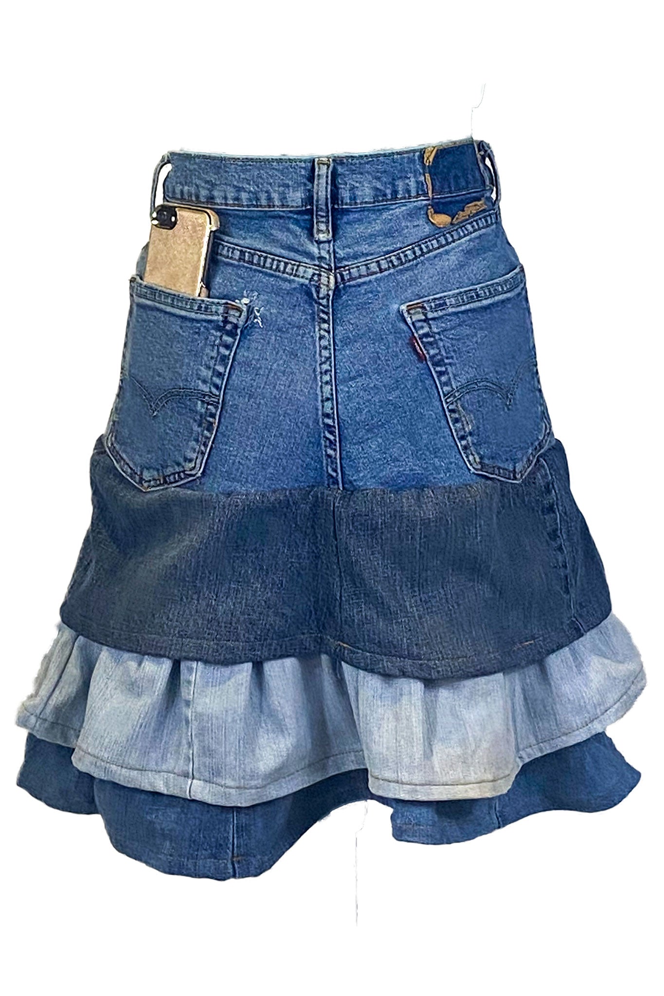 Denim Ruffle Skirt