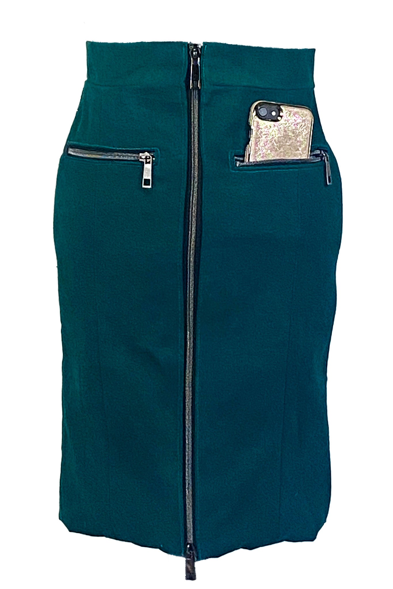Zipper Pocket Pencil Skirt