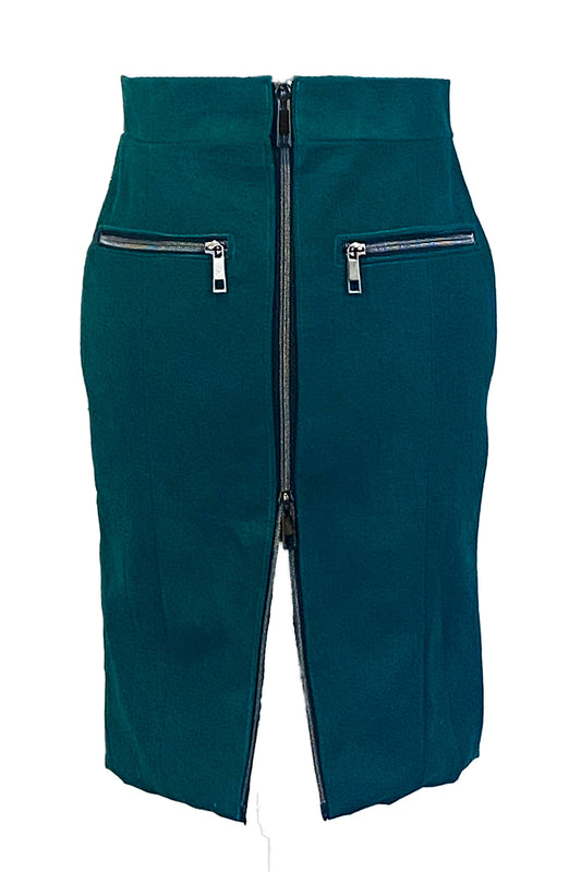 Zipper Pocket Pencil Skirt