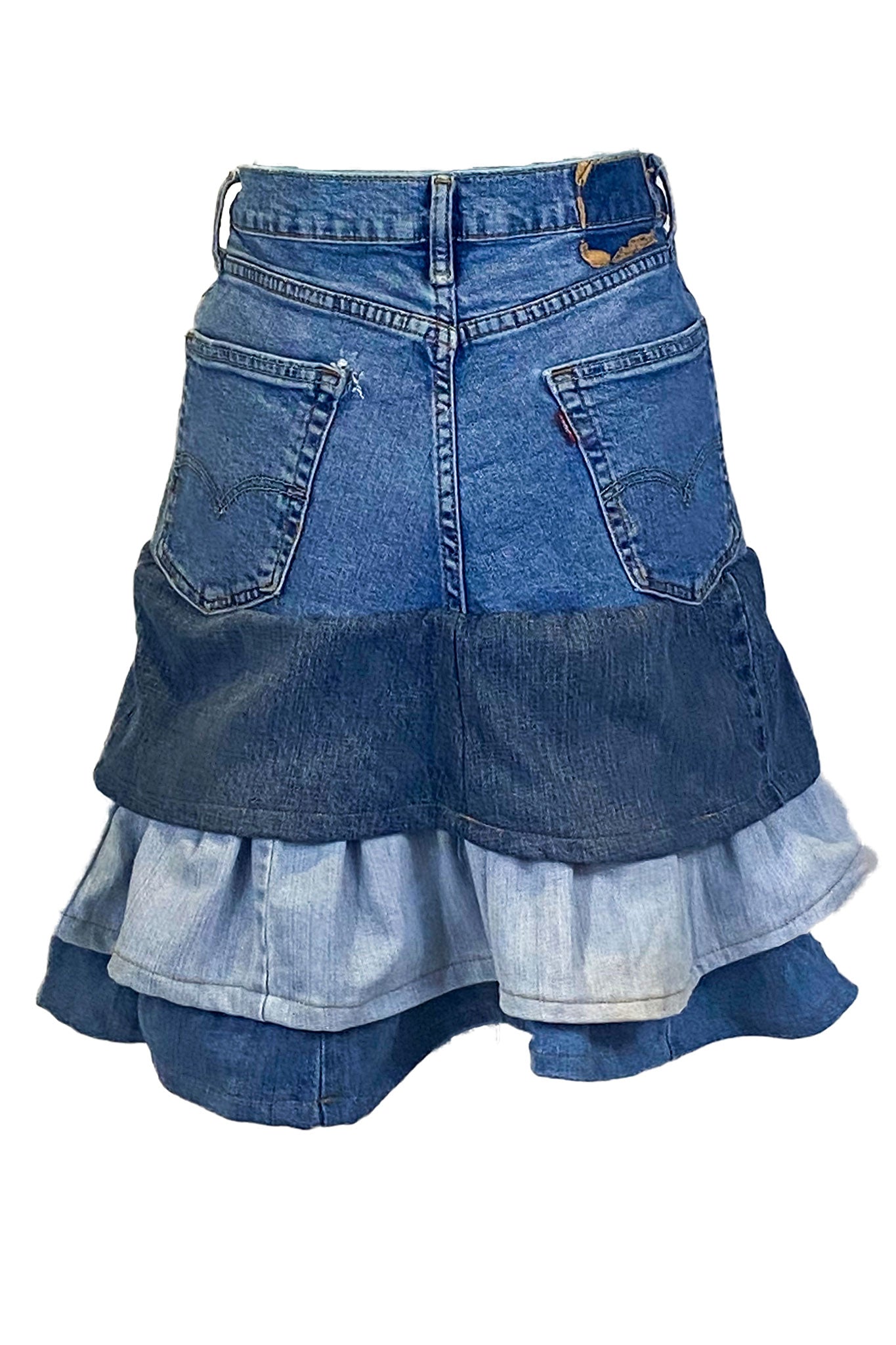 Denim Ruffle Skirt