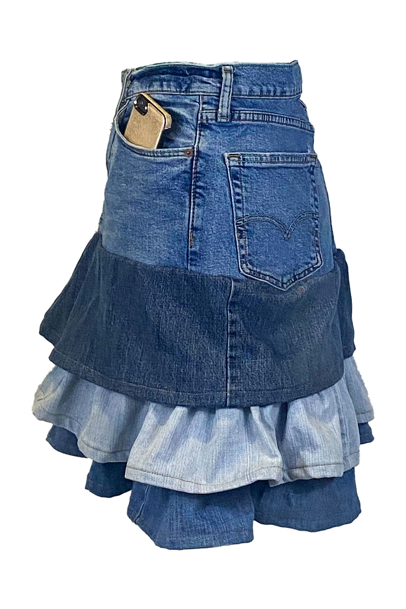 Denim Ruffle Skirt