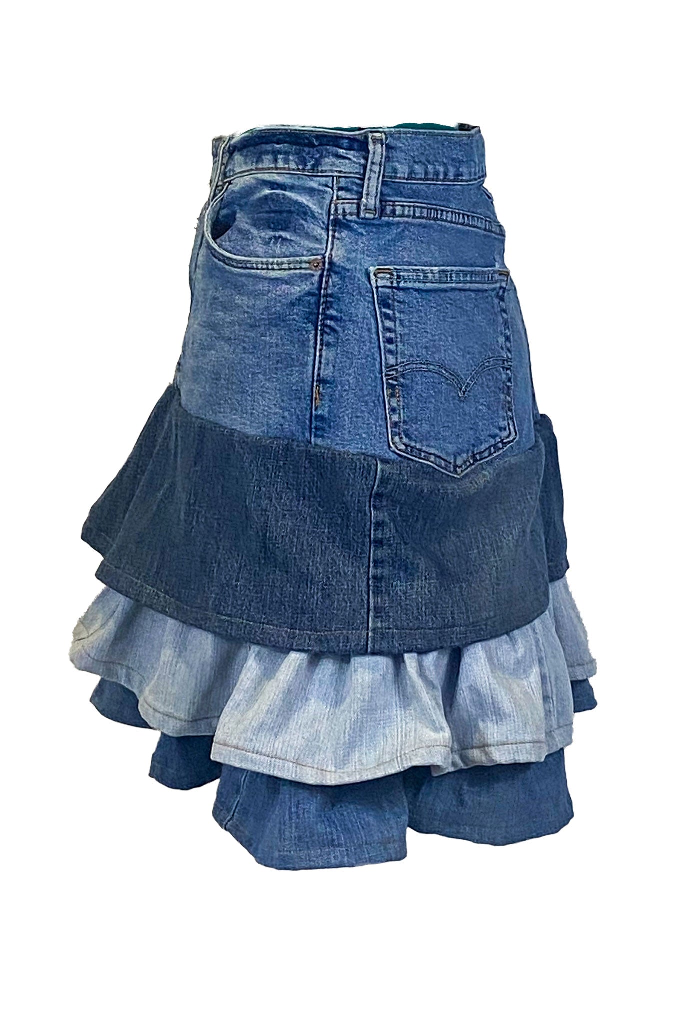 Denim Ruffle Skirt