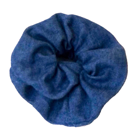 Scrunchie made of blue chambray fabric