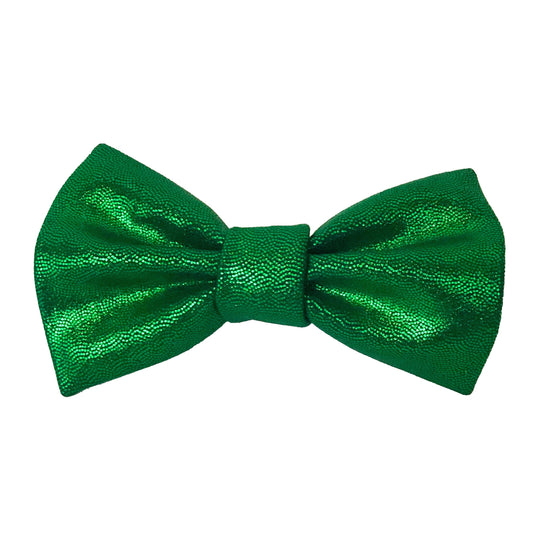 Photo of a shiny green hair bow