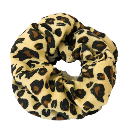 Photo of a leopard print scrunchie